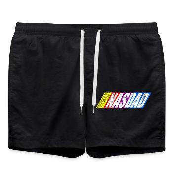 Funny Nasdad Racing car For Father's Day - Swim Trunks - black - Front - AI Model Male 185 light (185cm)