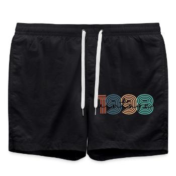 1998 Vintage Retro - Swim Trunks - black - Front - AI Model Male 185 light (185cm)