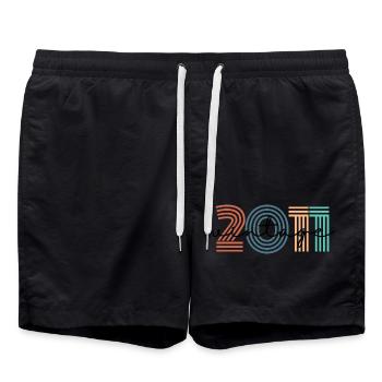 2011 vintage rétro - Short de bain - noir - Devant - AI Model Male 185 light (185cm)