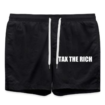 Tax the rich - Badeshorts - Schwarz - Vorne - AI Model Male 185 light (185cm)
