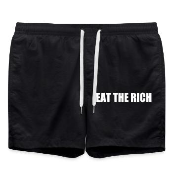 Eat the rich - Badeshorts - Schwarz - Vorne - AI Model Male 185 light (185cm)
