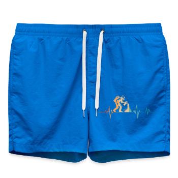 Retro Heartbeat Graffiti - Swim Trunks - cobalt blue - Front