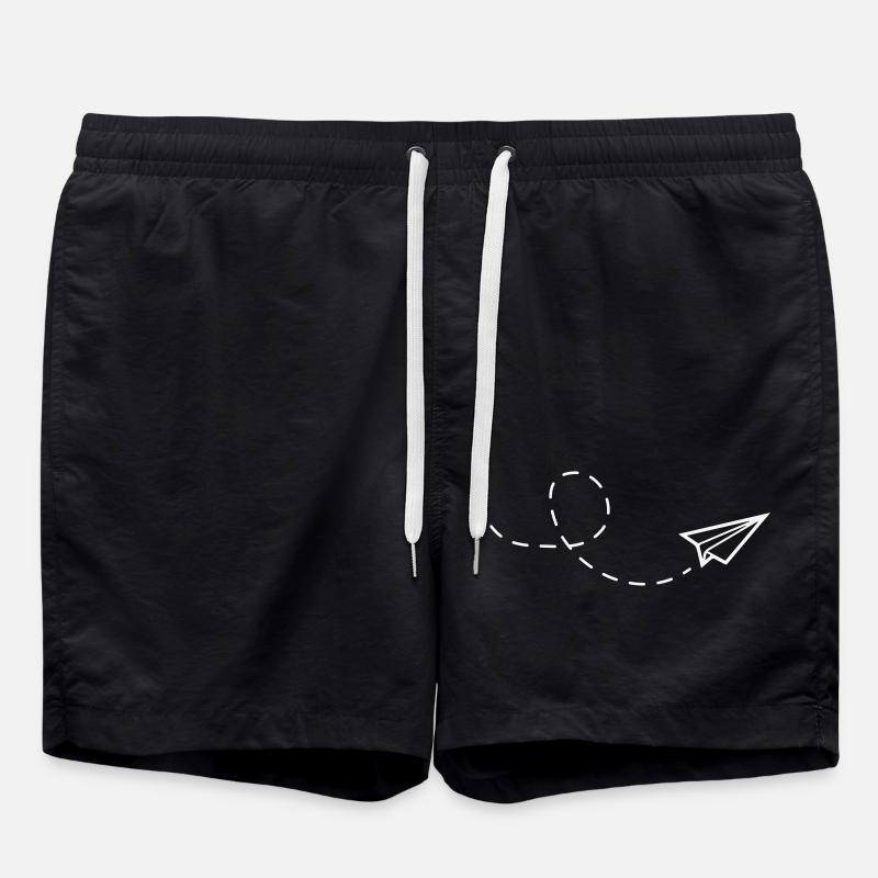 Paper airplane - Swim Trunks - black
