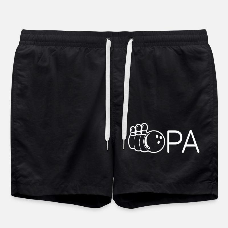 Opa Bowling Geschenkidee - Badeshorts - Schwarz