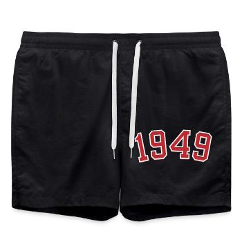 Geburtsjahr Sport 1949 - Badeshorts - Schwarz - Vorne - AI Model Male 185 light (185cm)