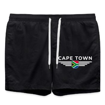 Kapstadt T-Shirt für Fans und Entdecker - Badeshorts - Schwarz - Vorne - AI Model Male 185 light (185cm)