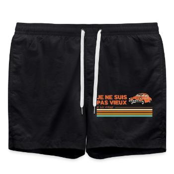 Ich bin nicht alt, ich bin Vintage - Opa Geschenk - Badeshorts - Schwarz - Vorne - AI Model Male 185 light (185cm)