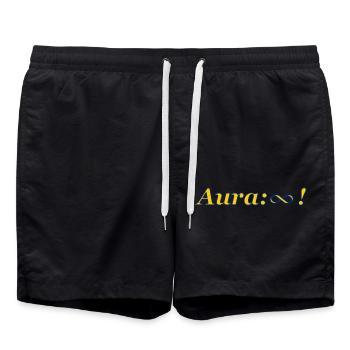 Aura positiv Unendlich mit blauem Rand - Badeshorts - Schwarz - Vorne - AI Model Male 185 light (185cm)