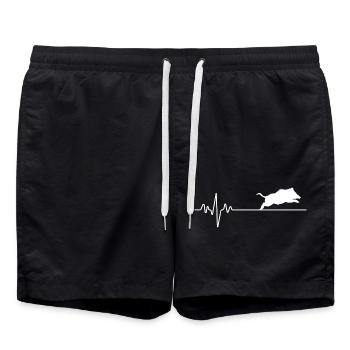Battement de cœur idée cadeau pour Chasseur - Short de bain - noir - Devant - AI Model Male 185 light (185cm)