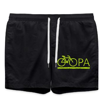 bester Opa Fahrrad Mountainbike Radeln Kritzeln - Badeshorts - Schwarz - Vorne - AI Model Male 185 light (185cm)