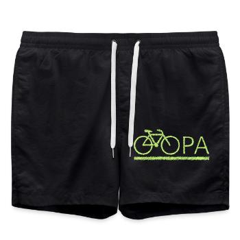 bester Opa Fahrrad Mountainbike Radeln Kritzeln - Badeshorts - Schwarz - Vorne - AI Model Male 185 light (185cm)