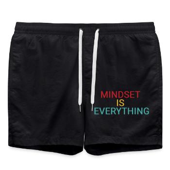 Mindset is everything - Swim Trunks - black - Front - AI Model Male 185 light (185cm)