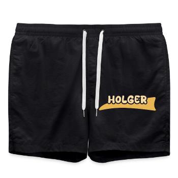 Geschenk für Holger - Badeshorts - Schwarz - Vorne - AI Model Male 185 light (185cm)