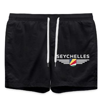 Fans des Seychelles : des t-shirts pour rêver sur l’île - Short de bain - noir - Devant - AI Model Male 185 light (185cm)