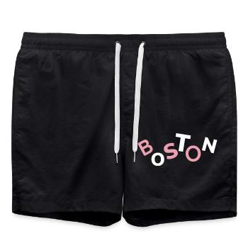 Purple Boston Souvenir - Swim Trunks - black - Front - AI Model Male 185 light (185cm)
