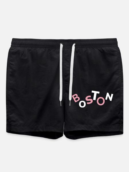 Purple Boston Souvenir - Swim Trunks - black