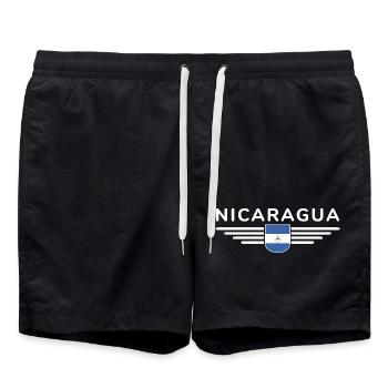 Nicaragua T-Shirt Design - Badeshorts - Schwarz - Vorne - AI Model Male 185 light (185cm)