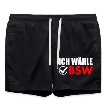 ich wähle bsw - Badeshorts - Schwarz - Vorne - AI Model Male 185 light (185cm)