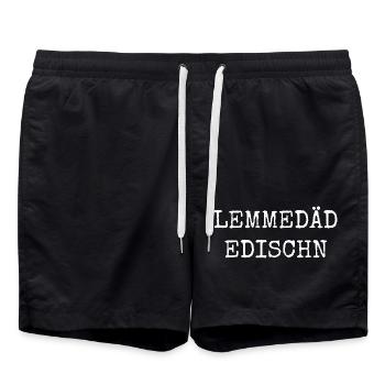 Schwäbisches Lemmedäd Edischn Design - Badeshorts - Schwarz - Vorne - AI Model Male 185 light (185cm)