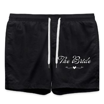 The bride heart - Swim Trunks - black - Front - AI Model Male 185 light (185cm)