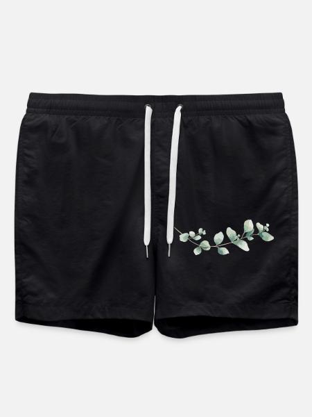Eukalyptus - Badeshorts - Schwarz