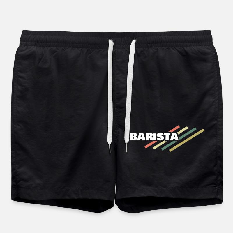 Gift for Barista - Swim Trunks - black