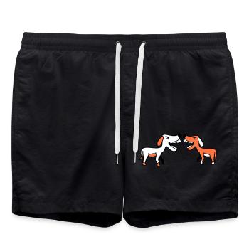 2 chiens aboient bruyamment à l’équipe de morsure Nasty Fight - Short de bain - noir - Devant - AI Model Male 185 light (185cm)