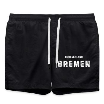 Allemagne Brême - Vintage Text Design - Short de bain - noir - Devant - AI Model Male 185 light (185cm)