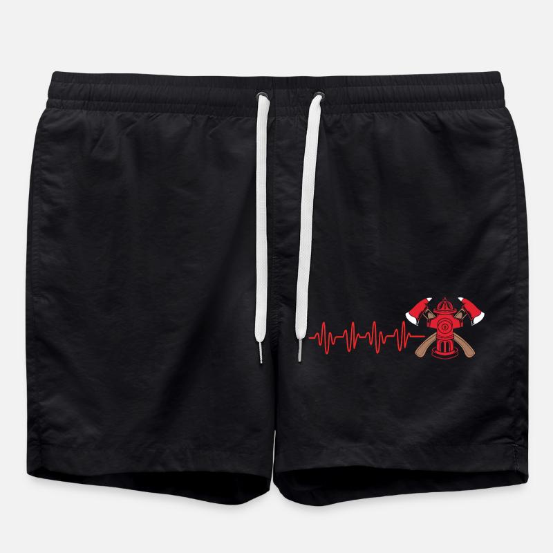 Firefighter Fire Brigade - Swim Trunks - black