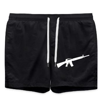 Arme Pistolet - Short de bain - noir - Devant - AI Model Male 185 light (185cm)