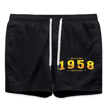 Génial depuis 1958 - Millésime 67e anniversaire Classique - Short de bain - noir - Devant - AI Model Male 185 light (185cm)