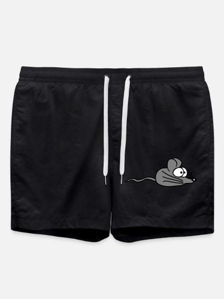 Maus Mäuschen Süße Kleine Ratte Nager Freundlich - Badeshorts - Schwarz