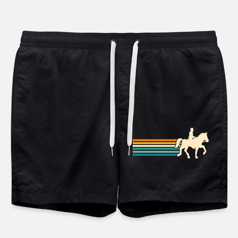 Riding Horses - Swim Trunks - black
