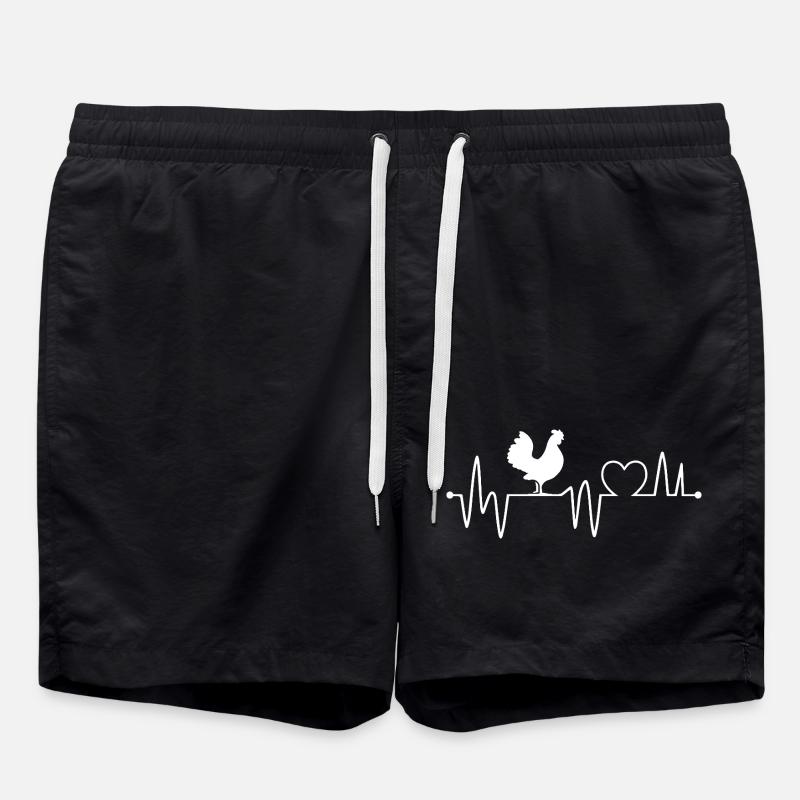 Chickens Heartbeat - Swim Trunks - black