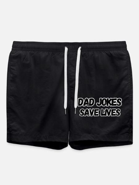 Dad Jokes Save Lives - Swim Trunks - black