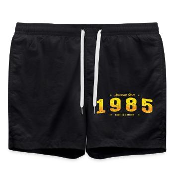 Awesome Since 1985 - Limitierte Auflage zum 40. Geburtstag - Badeshorts - Schwarz - Vorne - AI Model Male 185 light (185cm)