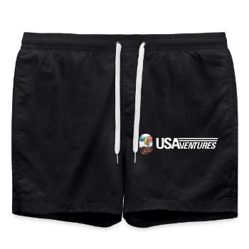 Aigle et logo blanc - Short de bain - noir - Devant - AI Model Male 185 light (185cm)