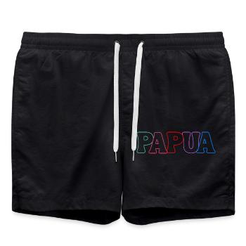 Papua Indonesia - Swim Trunks - black - Front - AI Model Male 185 light (185cm)