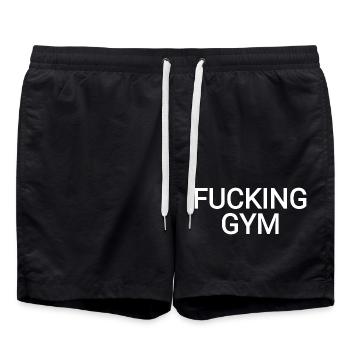 Fucking Gym SportVerhinderer funny - Badeshorts - Schwarz - Vorne - AI Model Male 185 light (185cm)