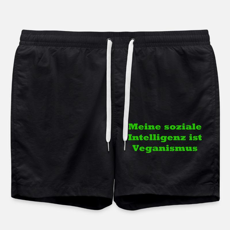veganer Spruch - Badeshorts - Schwarz