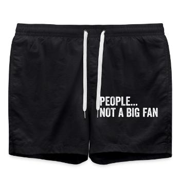 People not a big Fan - Short de bain - noir - Devant - AI Model Male 185 light (185cm)