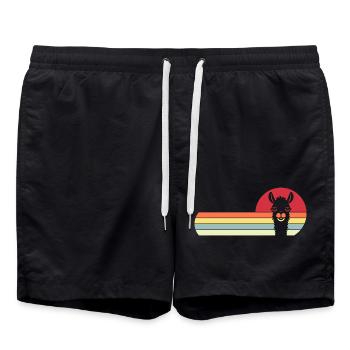 Alpaca Funny Animal Lover Alpacas - Swim Trunks - black - Front - AI Model Male 185 light (185cm)