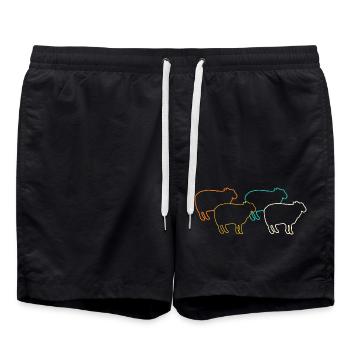 Shepherd Sheep - Swim Trunks - black - Front - AI Model Male 185 light (185cm)