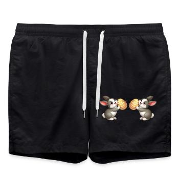 Lapin Lapin Pâques 2 - Short de bain - noir - Devant - AI Model Male 185 light (185cm)