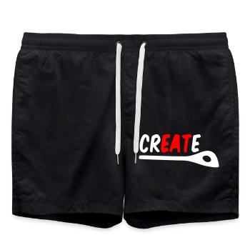 Cooking & Creativity – Create, Cook, Eat Shirt - Swim Trunks - black - Front - AI Model Male 185 light (185cm)