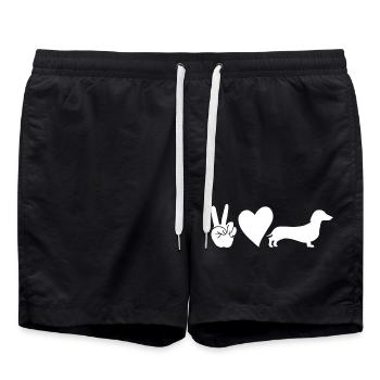 Chien teckel - Short de bain - noir - Devant - AI Model Male 185 light (185cm)