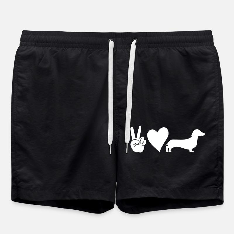 Hund Dackel - Badeshorts - Schwarz