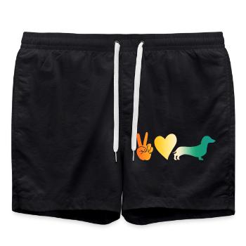Chien teckel - Short de bain - noir - Devant - AI Model Male 185 light (185cm)