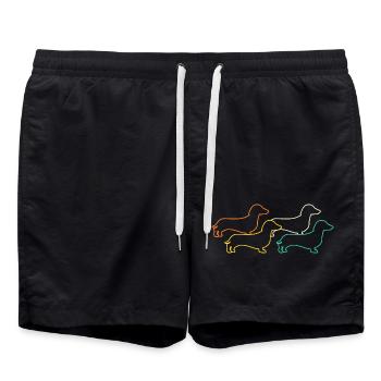 Chien teckel - Short de bain - noir - Devant - AI Model Male 185 light (185cm)