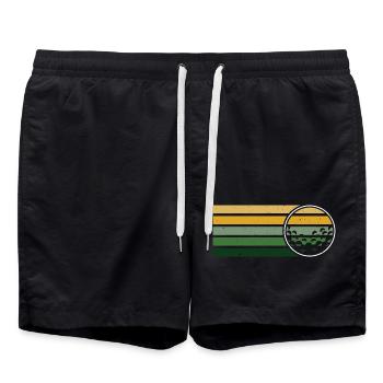 Golfspieler Golf Geschenk Golfschläger Retro - Badeshorts - Schwarz - Vorne - AI Model Male 185 light (185cm)